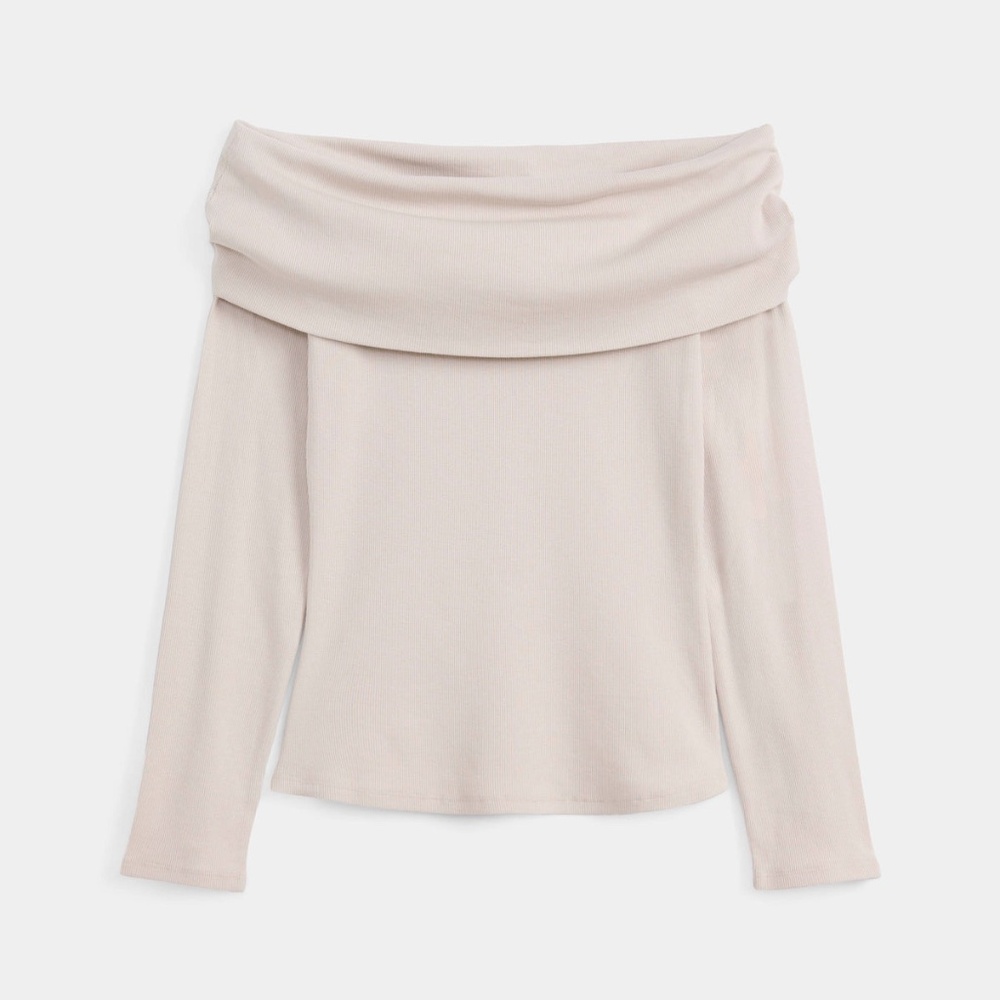 NWT Frank & Oak // The Off Shoulder Top in Creamy Grey - Picture 7 of 7